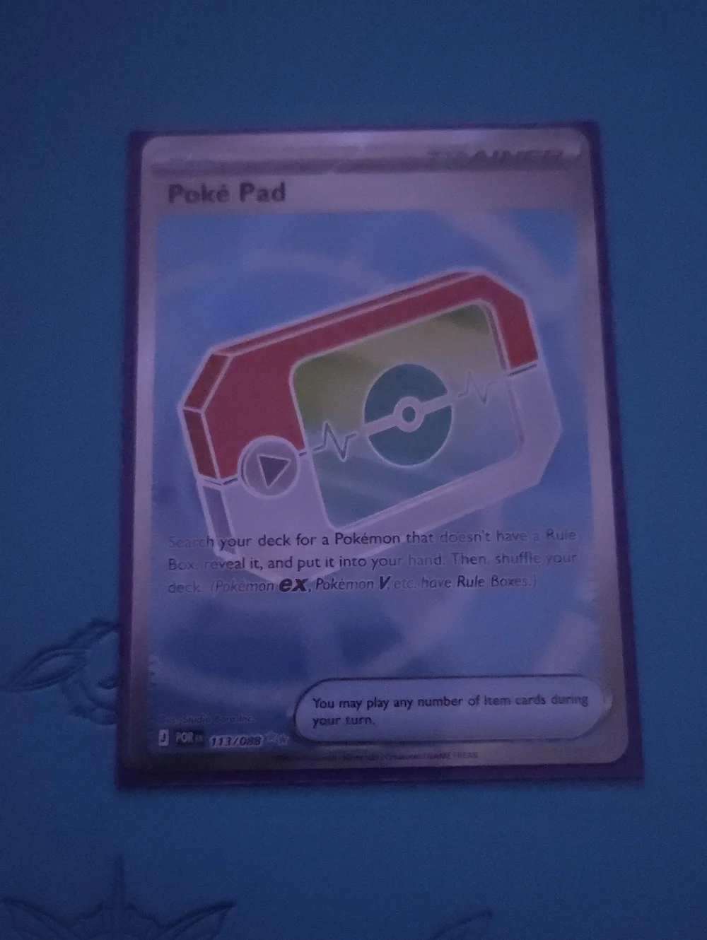 Poké Pad Trainer Item Card - Red and White
